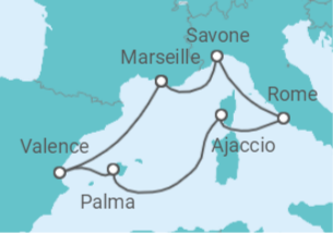 Itinéraire -  Merveilleuse Méditerranée  - Costa Croisières