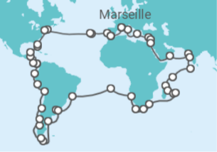 Itinéraire -  Tour du Monde 2023 Costa - Costa Croisières