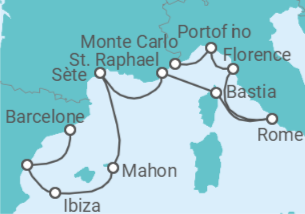 Itinéraire -  De Barcelone à Monte Carlo (Monaco) - Oceania Cruises