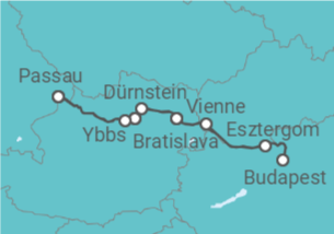 Itinéraire -  Le beau Danube bleu, de Passau à Budapest - Vols inclus - CroisiEurope