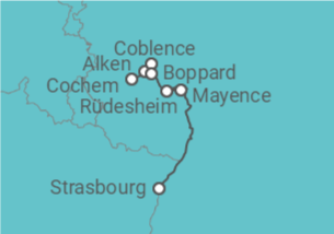Itinéraire -  2 fleuves : la magie de la Moselle et la vallée du Rhin romantique (formule port/port) - CroisiEurope