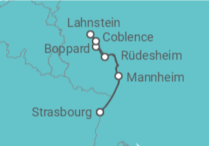 Itinéraire -  Le Rhin en flammes : Spectacle féerique au fil de leau (formule port/port) - CroisiEurope