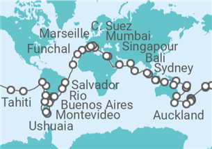 Itinéraire -  Tour du Monde - MSC Croisières