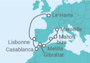 Itinéraire -  Saveurs Ibériques - CFC Compagnie Française de Croisières