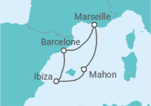 Itinéraire -  Fiesta España - CFC Compagnie Française de Croisières