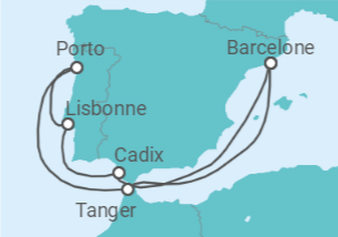 Itinéraire -  Espagne, Portugal et Maroc  - Celebrity Cruises