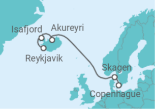 Itinéraire -  Islande et Danemark - Explora Journeys