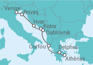 Itinéraire -  Croatie, Monténégro, Grèce - Ponant