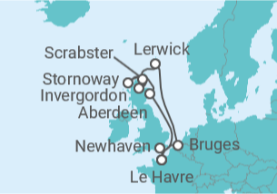 Itinéraire -  Highlands Écossais - Îles du Nord & Édimbourg - CFC Compagnie Française de Croisières