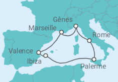 Itinéraire -  Italie et Espagne - avec Boissons - MSC Croisières