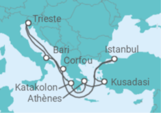 Itinéraire -  Turquie, Grèce et Italie 2025 - avec Boissons - MSC Croisières