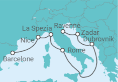 Itinéraire -  Croatie, Monténégro, Italie, France - Royal Caribbean