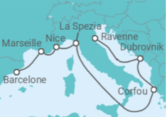 Itinéraire -  Croatie, Grèce, Italie, France - Royal Caribbean