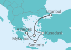 Itinéraire -  Mer Égée et Istanbul - Royal Caribbean