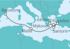 Itinéraire -  Malte, Grèce, Turquie - Celebrity Cruises