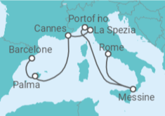 Itinéraire -  Italie, France, Espagne - Celebrity Cruises