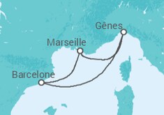 Itinéraire -  Italie, France - Costa Croisières