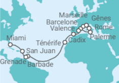 Itinéraire -  De Marseille à Miami - MSC Croisières