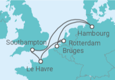 Itinéraire -  Royaume-Uni, Allemagne, Belgique, Hollande - MSC Croisières