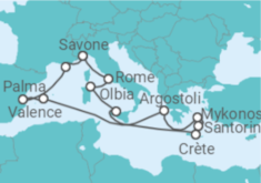 Itinéraire -  France, Espagne, Grèce, Italie - Costa Croisières