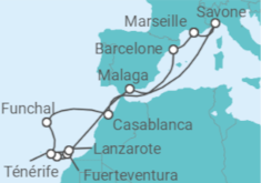 Itinéraire -  Iles Canaries et Madère - Costa Croisières