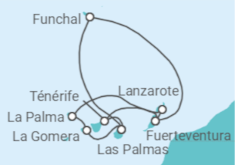 Itinéraire -  Iles Canaries et Madère - AIDA
