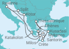 Itinéraire -  Grèce, Turquie, Monténégro, Croatie, Italie - Celestyal Cruises