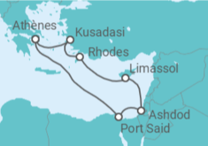 Itinéraire -  Israël, Chypre, Grèce, Turquie - Celestyal Cruises