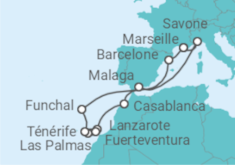 Itinéraire -  Maroc, Îles Canaries et Madère - Costa Croisières