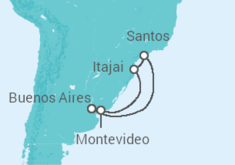 Itinéraire -  Brésil, Uruguay - Costa Croisières