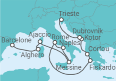 Itinéraire -  De Barcelone à Trieste (Italie) - Cunard