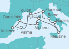 Itinéraire -  Italie, France, Espagne - Cunard