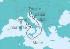 Itinéraire -  Croatie, Malte et Italie - Cunard