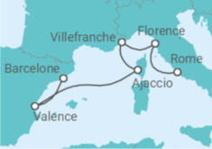 Itinéraire -  Italie, France, Espagne - Cunard