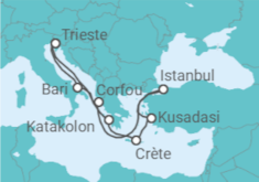 Itinéraire -  Grèce, Italie, Turquie - MSC Croisières