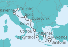 Itinéraire -  Grèce, Monténégro, Croatie, Italie - Norwegian Cruise Line