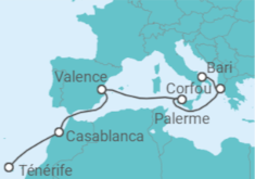 Itinéraire -  Maroc, Espagne, Italie, Grèce - MSC Croisières