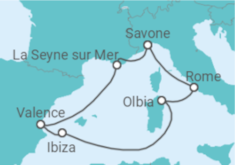 Itinéraire -  France, Espagne, Italie - Costa Croisières