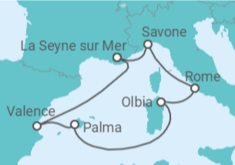 Itinéraire -  France, Espagne, Italie - Costa Croisières