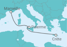 Itinéraire -  Crète & Rivages de Sicile - CFC Compagnie Française de Croisières