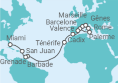 Itinéraire -  De Marseille à Miami - MSC Croisières