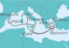 Itinéraire -  Grèce, Turquie, Malte, Italie - Disney Cruise Line