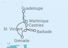 Itinéraire -  Guadeloupe, Sainte Lucie, Barbade - MSC Croisières