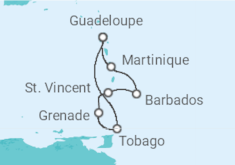 Itinéraire -  Guadeloupe, Barbade - Costa Croisières