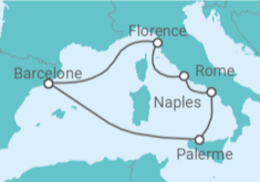 Itinéraire -  Italie, France - Disney Cruise Line