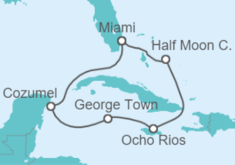 Itinéraire -  Jamaique, Iles Caiman, Mexique - Holland America Line