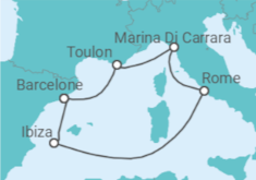 Itinéraire -  France, Italie, Espagne - Virgin Voyages