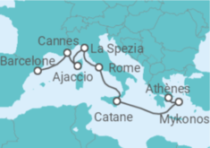 Itinéraire -  Grèce, Italie, France - Virgin Voyages