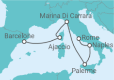 Itinéraire -  Italie, France - Virgin Voyages