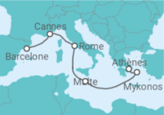 Itinéraire -  France, Italie, Malte, Grèce - Virgin Voyages